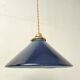 Suspension cône opaline bleu