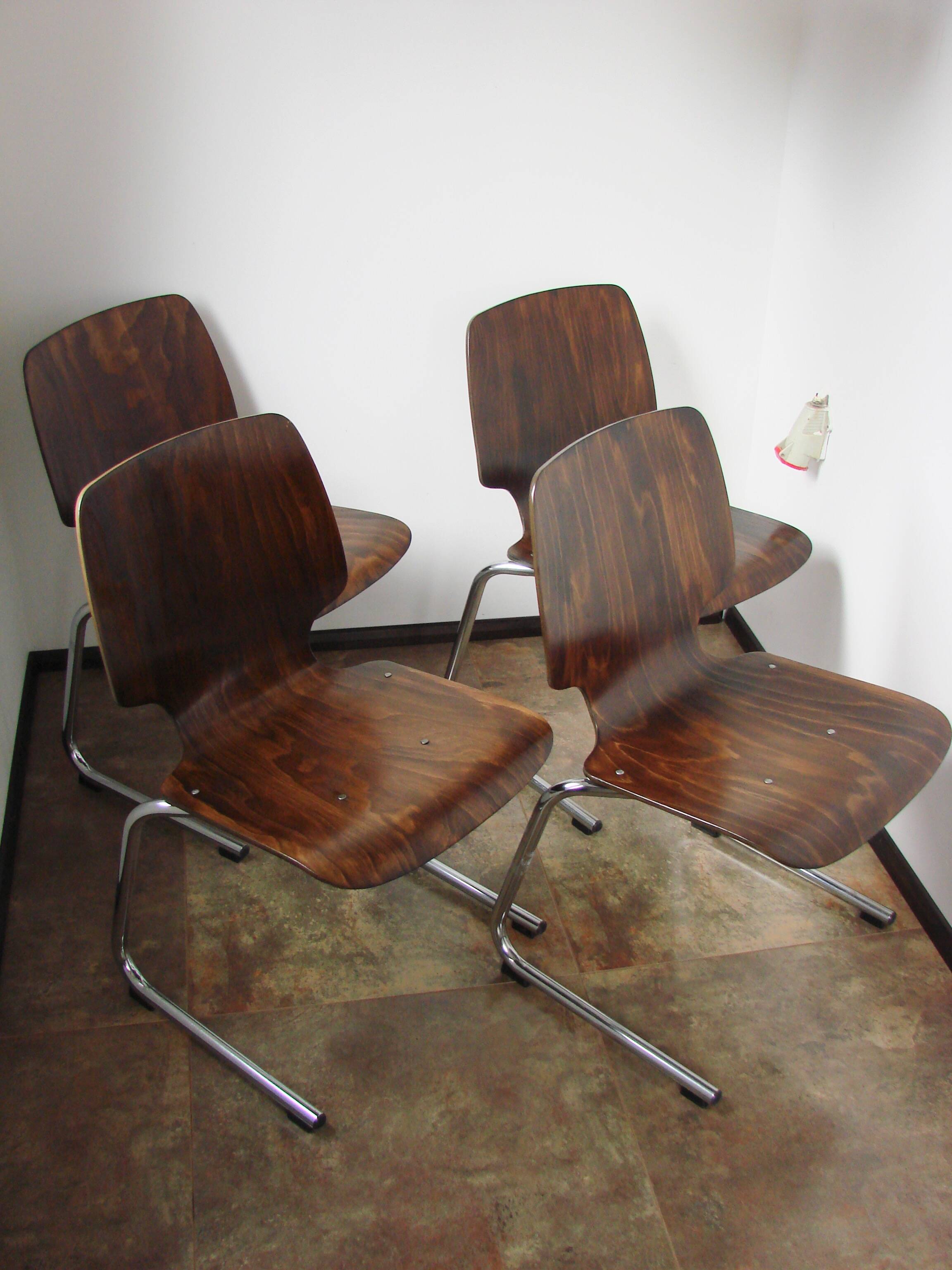 Ensemble de 4 chaises Kusch+Co Flötotto, années 1960.