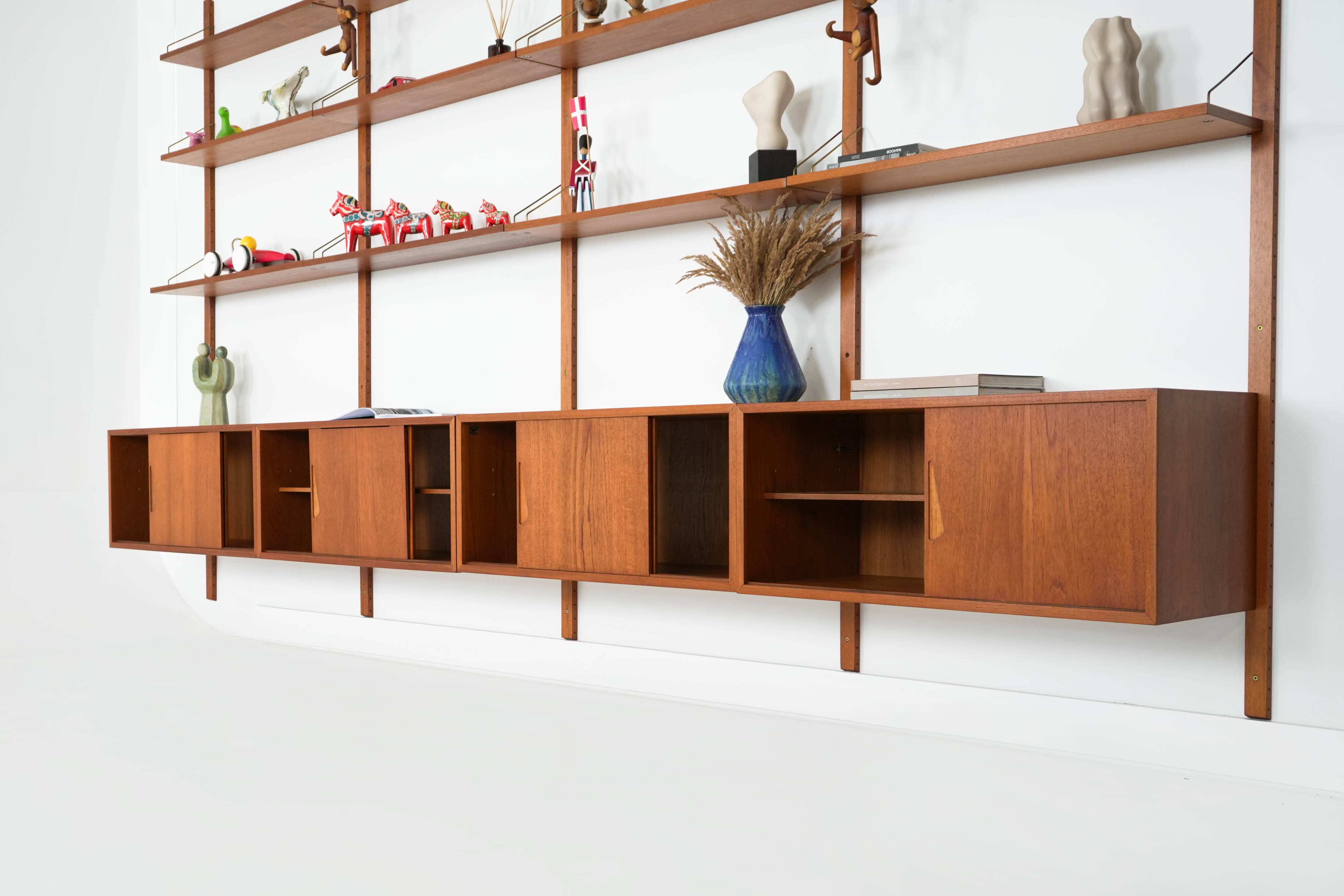 Teak modular shelving by Kjell Riise, Norway, 1960s