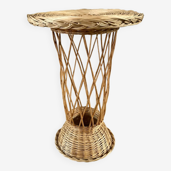 Table d'appoint en rotin / bambou années 1960-1970