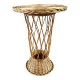 Table d'appoint en rotin / bambou années 1960-1970