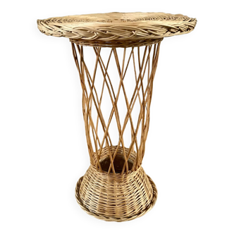 Table d'appoint en rotin / bambou années 1960-1970