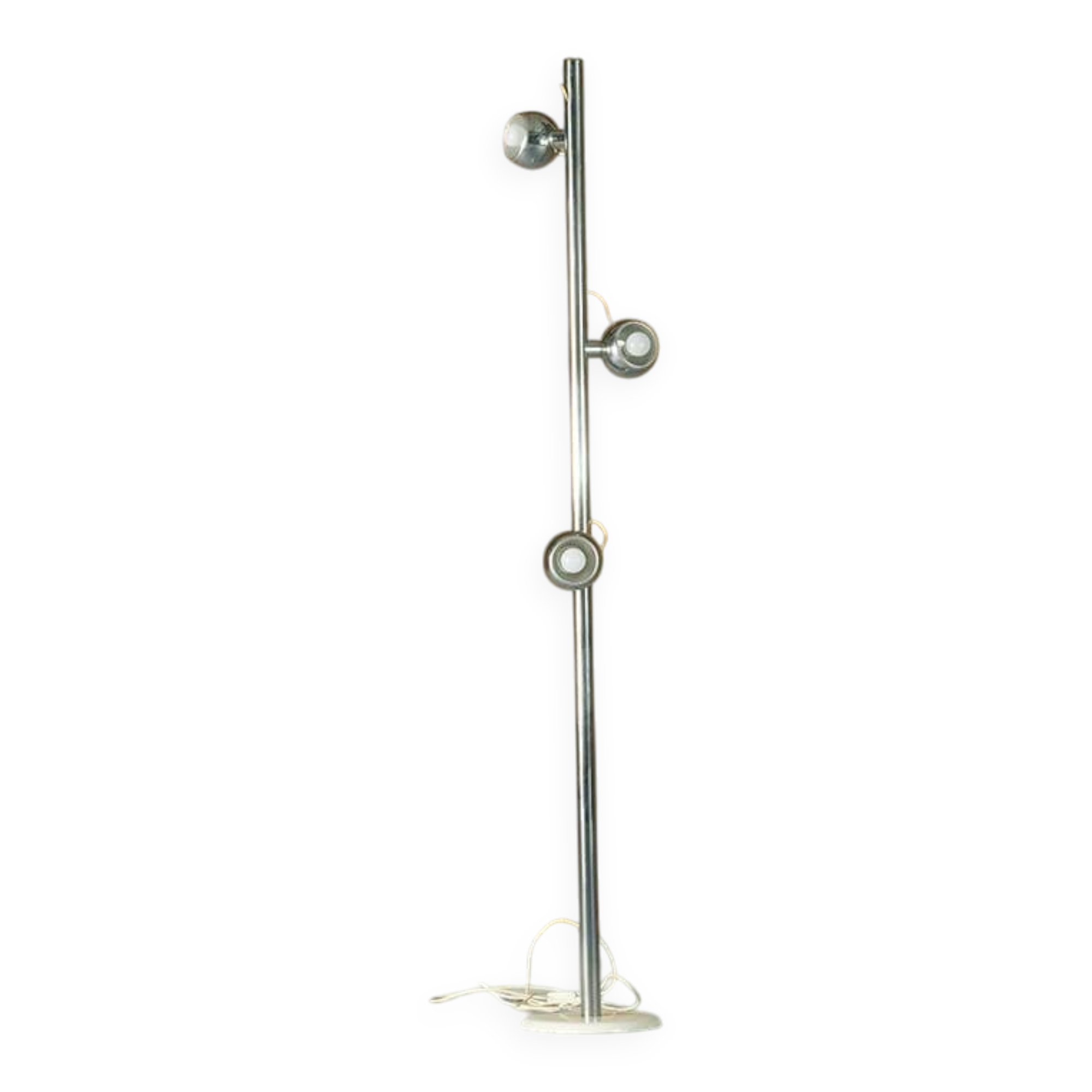Floor lamp in aluminium with magnetic bulbs, Italy 1970s
