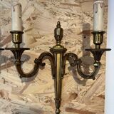 Pair of Empire style bronze wall lights