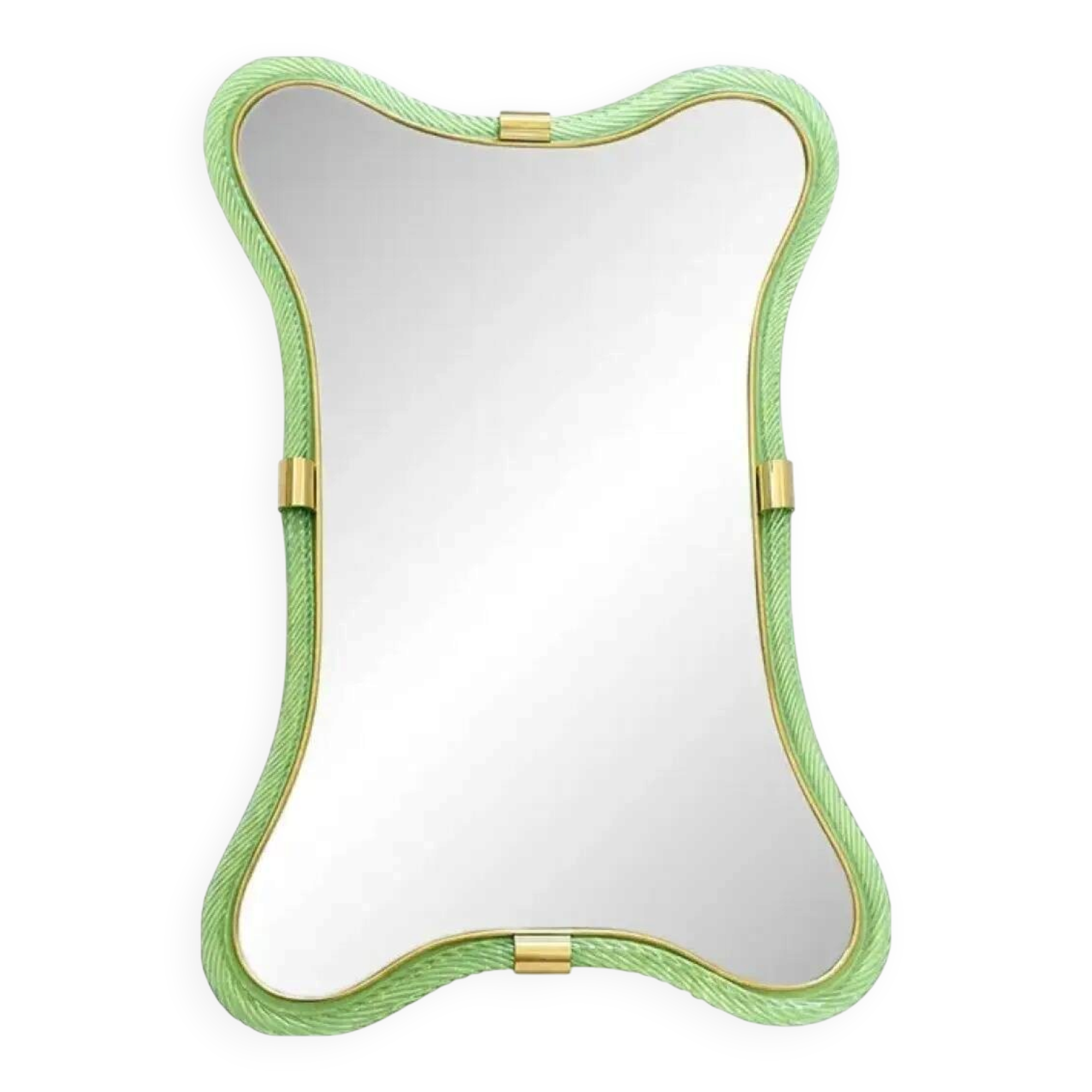 Miroir en verre de Murano italien contemporain en vert vieilli par Simoeng
