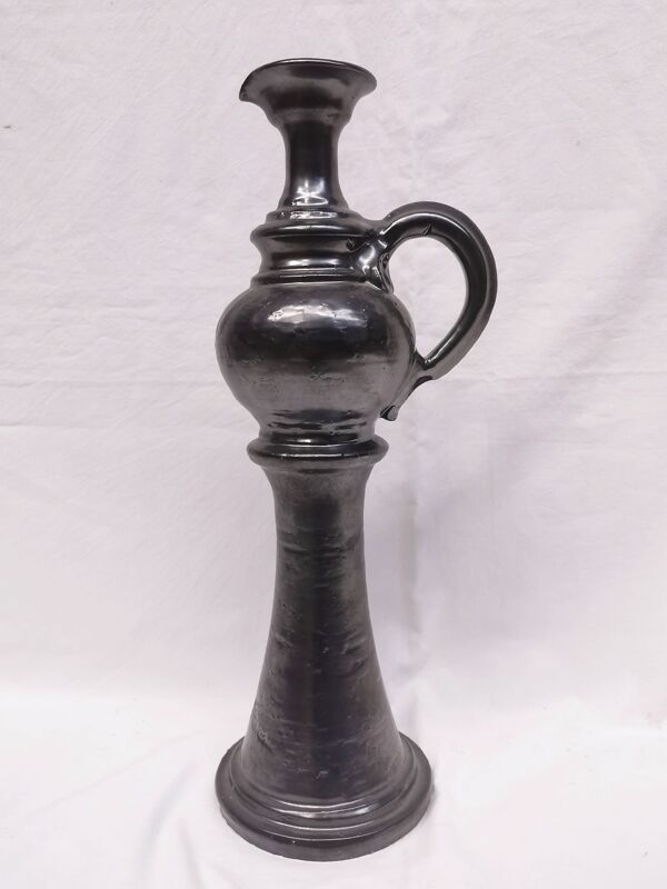 Grande aiguière / bougeoir, vase . céramique signée jean marais