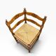 Vintage wooden bobbin corner chair
