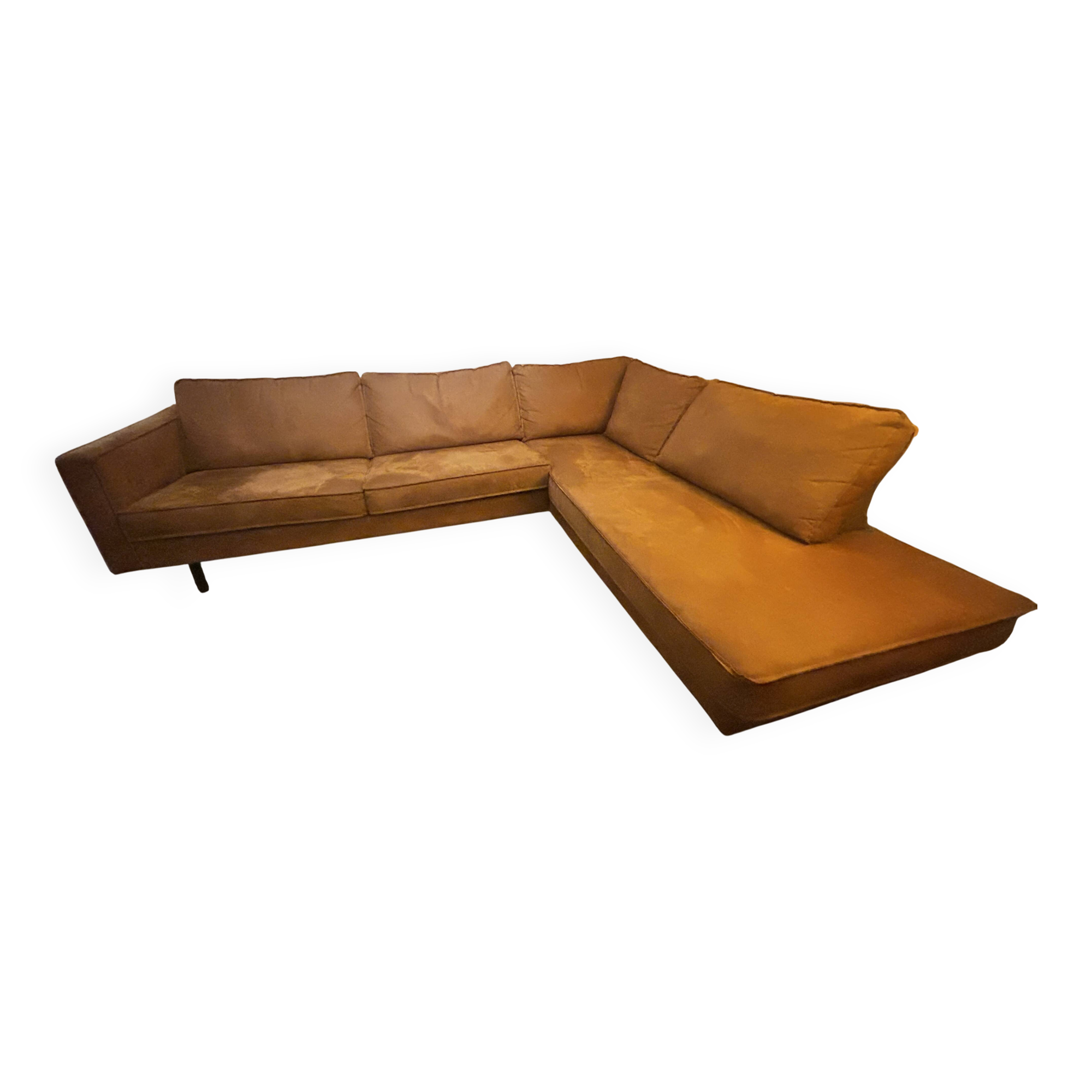 Right Corner Sofa - Soft Brown Leather