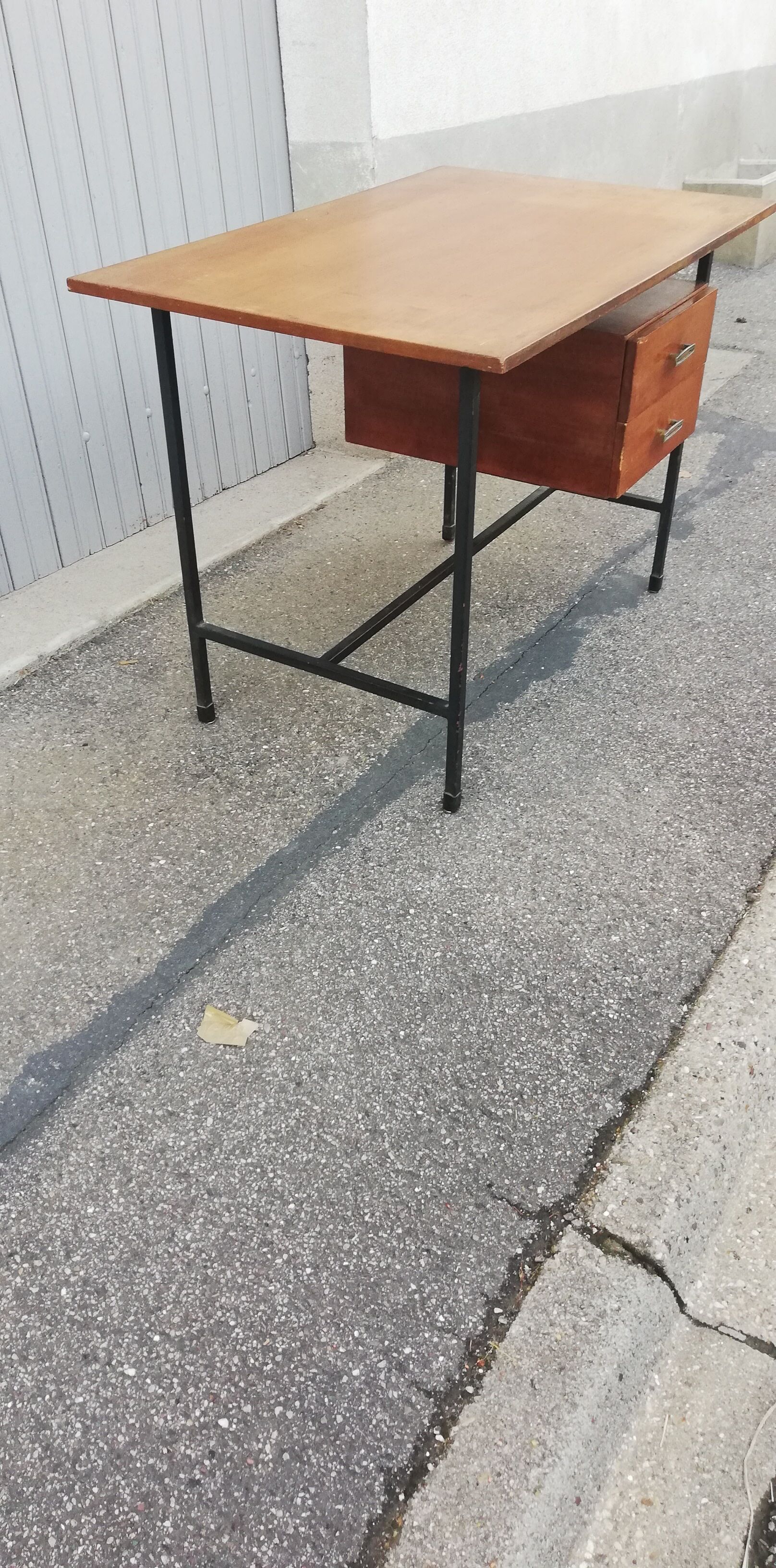 Vintage wood and metal desk