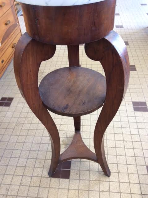 Sellette en bois et marbre