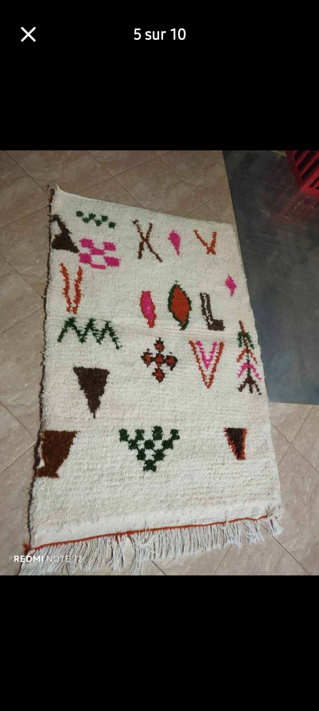 Azilal rug with geometric diamonds