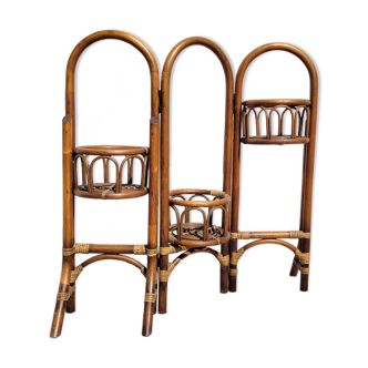 Foldable rattan plant holder