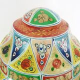 Ancient camel leather lamp and wooden base