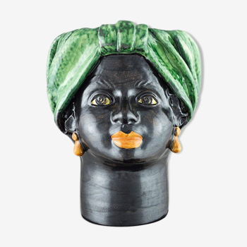 Vase tête moyenne verte femme