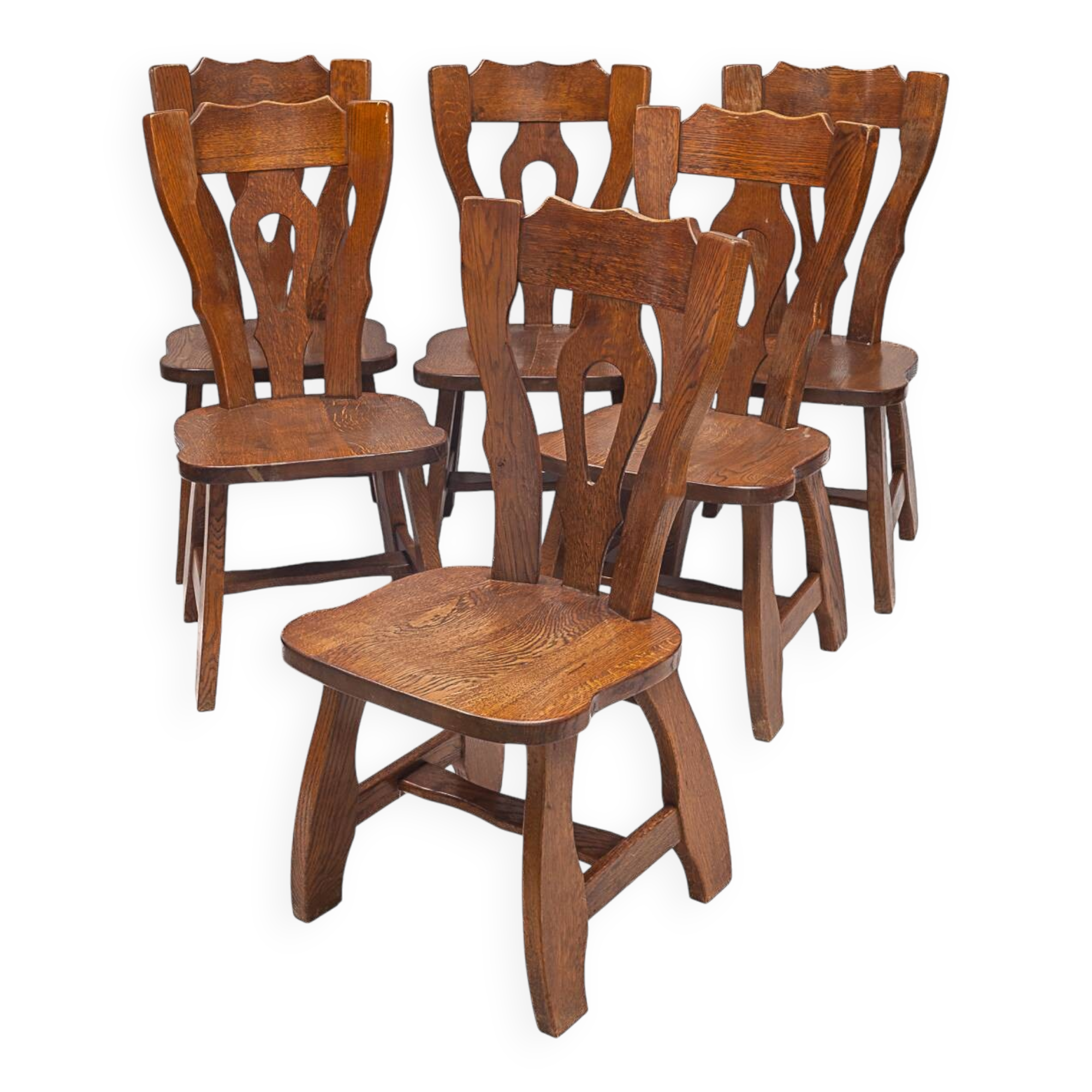 Set of 6 chairs by Guillerme and Chambron