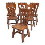 Set of 6 chairs by Guillerme and Chambron