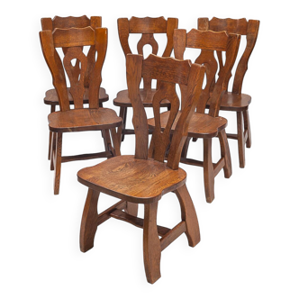 Set de 6 chaises par Guillerme et Chambron
