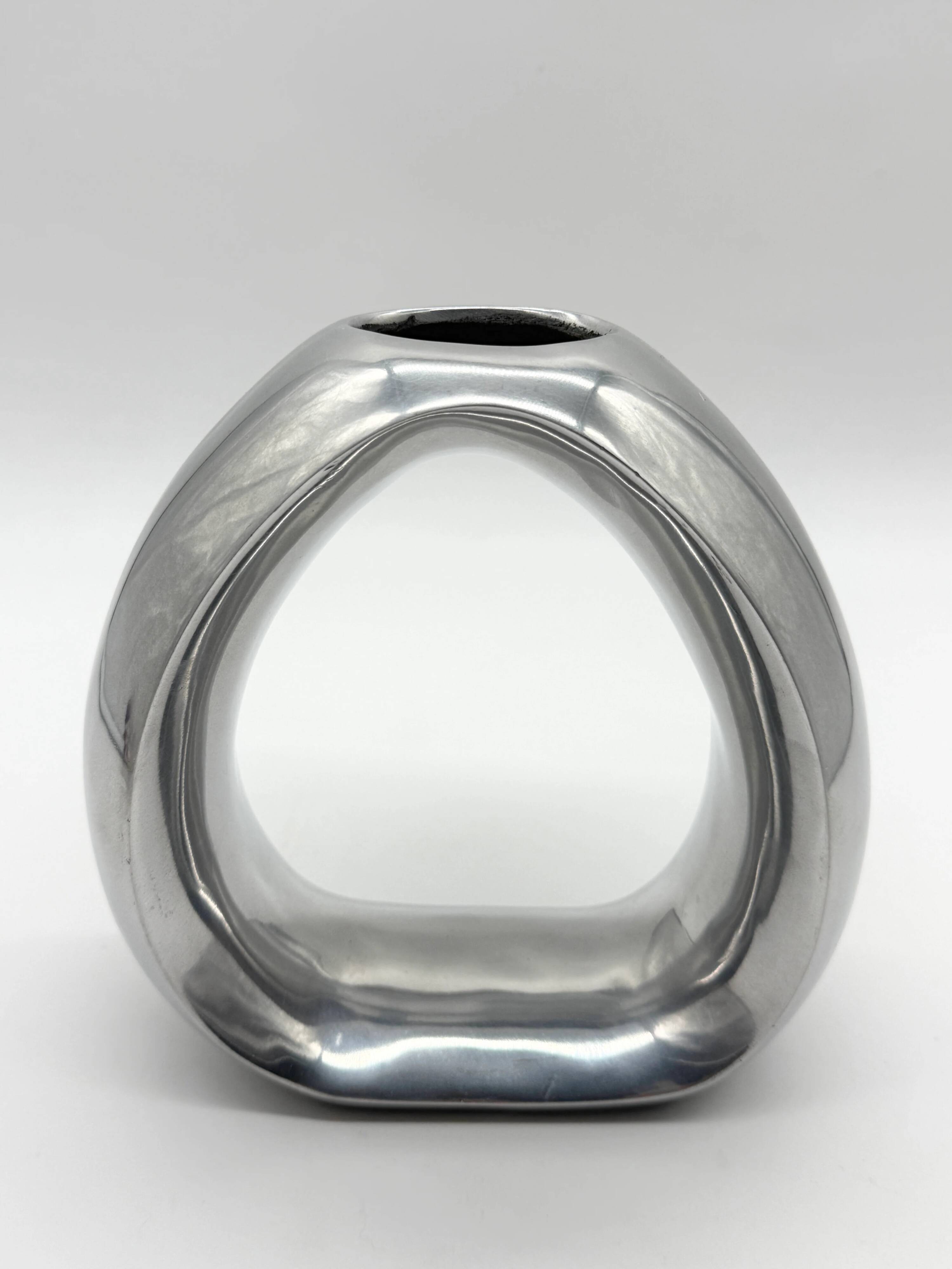 Biomorphic vase in cast aluminium, 1970s