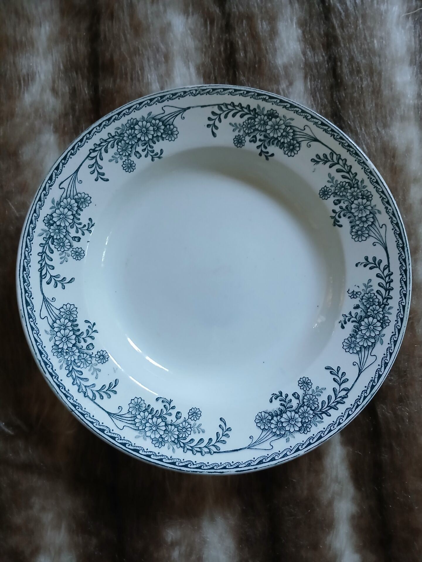 8 antique deep plates in ironstone