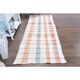 Vintage Turkish Hand-Knotted Wool Cotton White Kilim Runner Rug 107x254