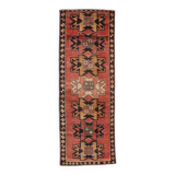 4x10 Vintage Faded Red Long Wide Turkish Runner Rug, 112x316
