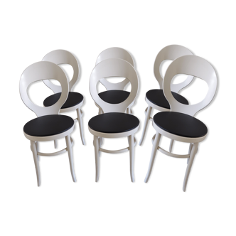 Suite of 6 chairs by Bistrot Baumann model Vintage Seagull 1970