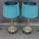 Paire de lampes de table en verre peintes à la main, Tchécoslovaquie années 1960