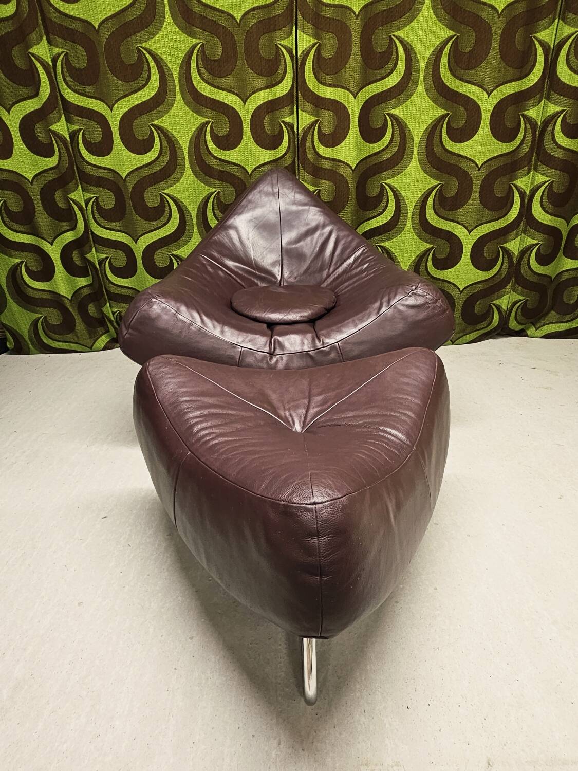 Chili leather armchair with ottoman by Paul Falkenberg
