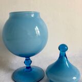 Blue opaline cup, bathroom decoration