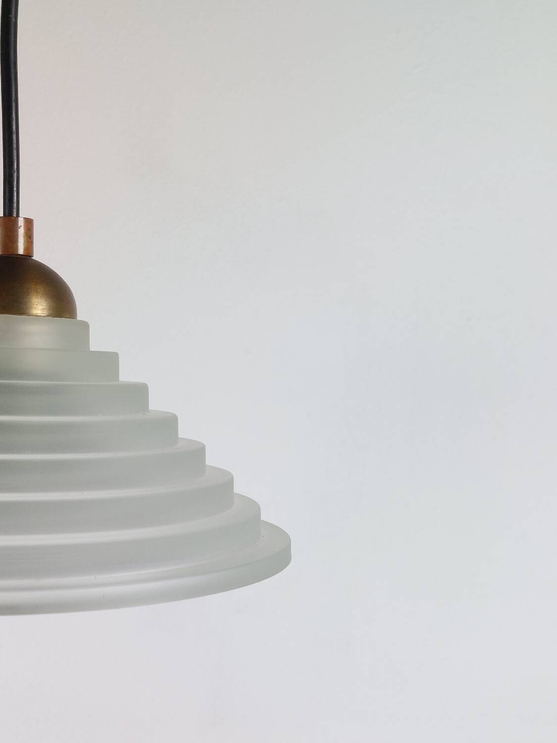 Vintage Art Deco Revival Pendant light glass brass