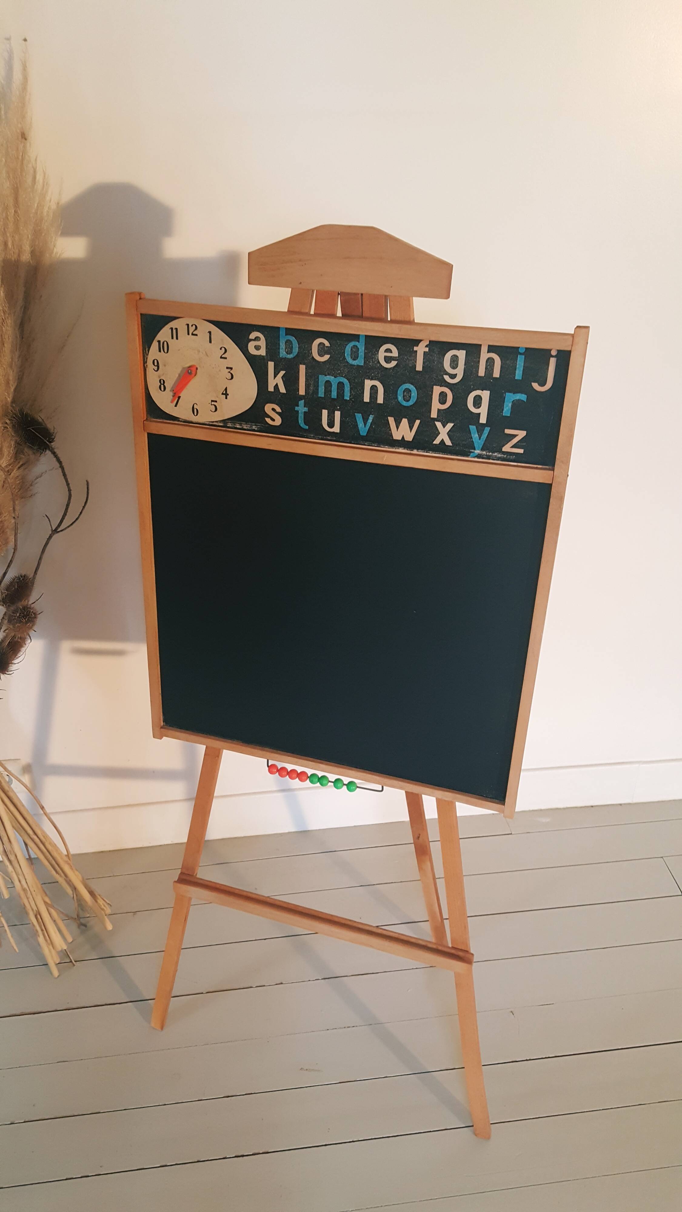 Vintage school table with abacus