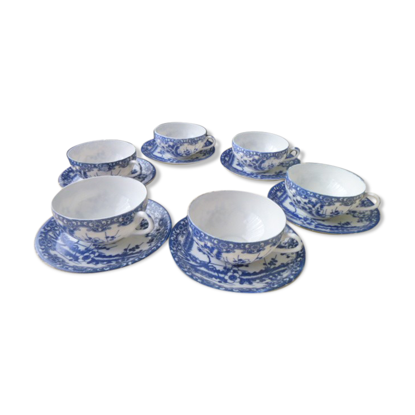 Set of 6 tea cups or coffee in Porcelain from Japan