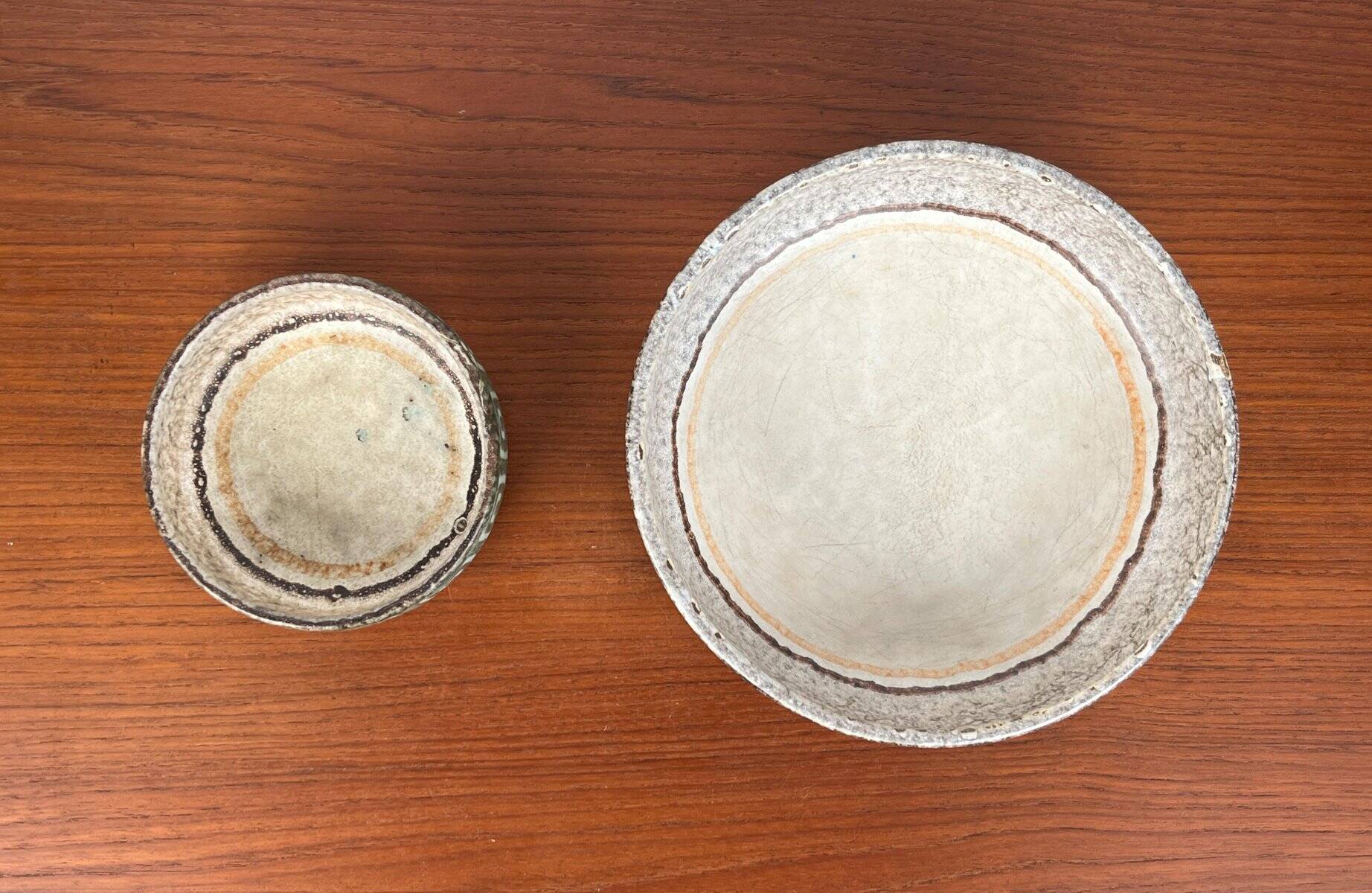 Set of 2 WGP ceramic bowls from West Germany, mid-century style, 1960s.