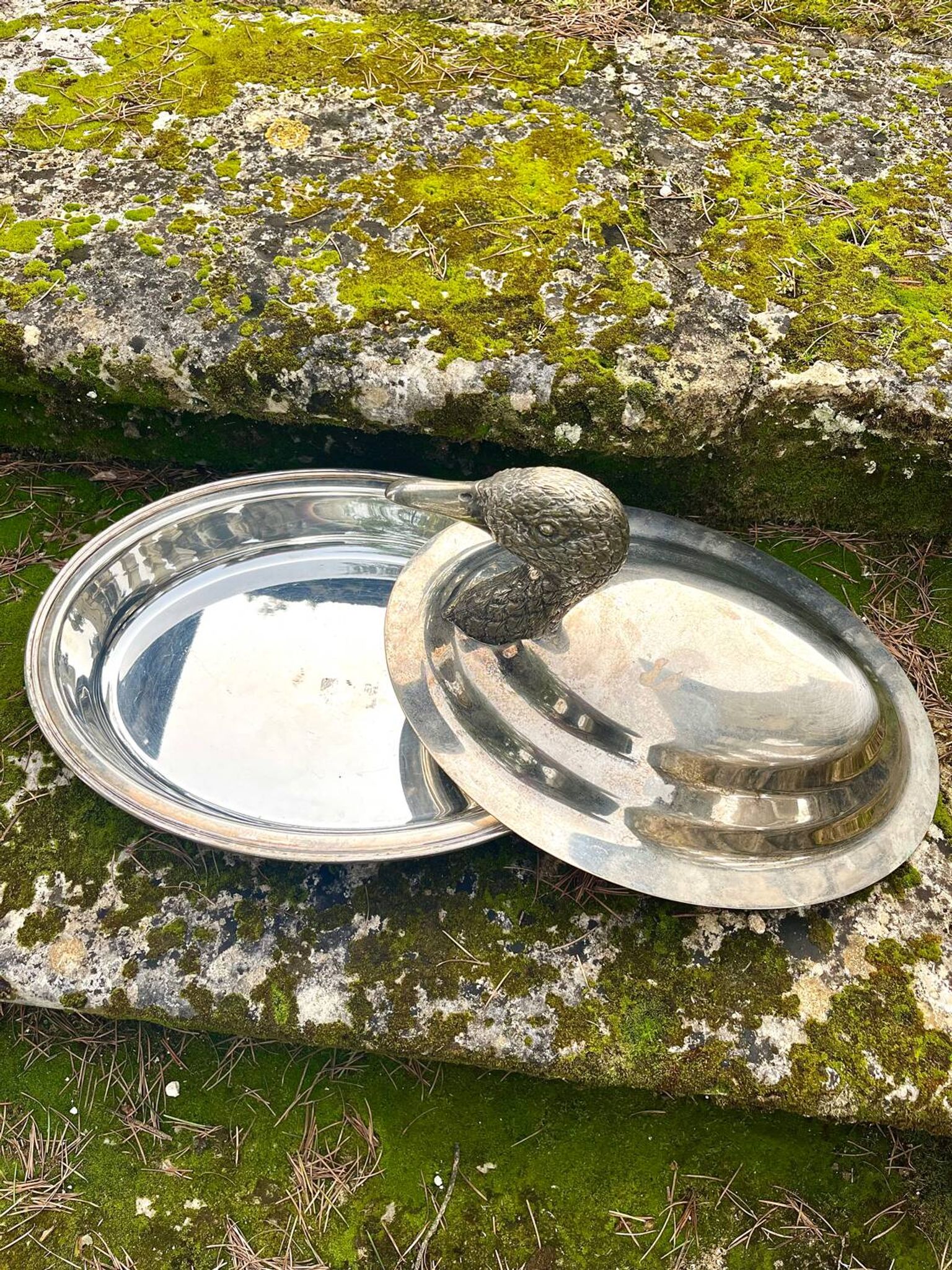 Duck Serving Platter – Vintage French EPNS Silver Plated Game Dish