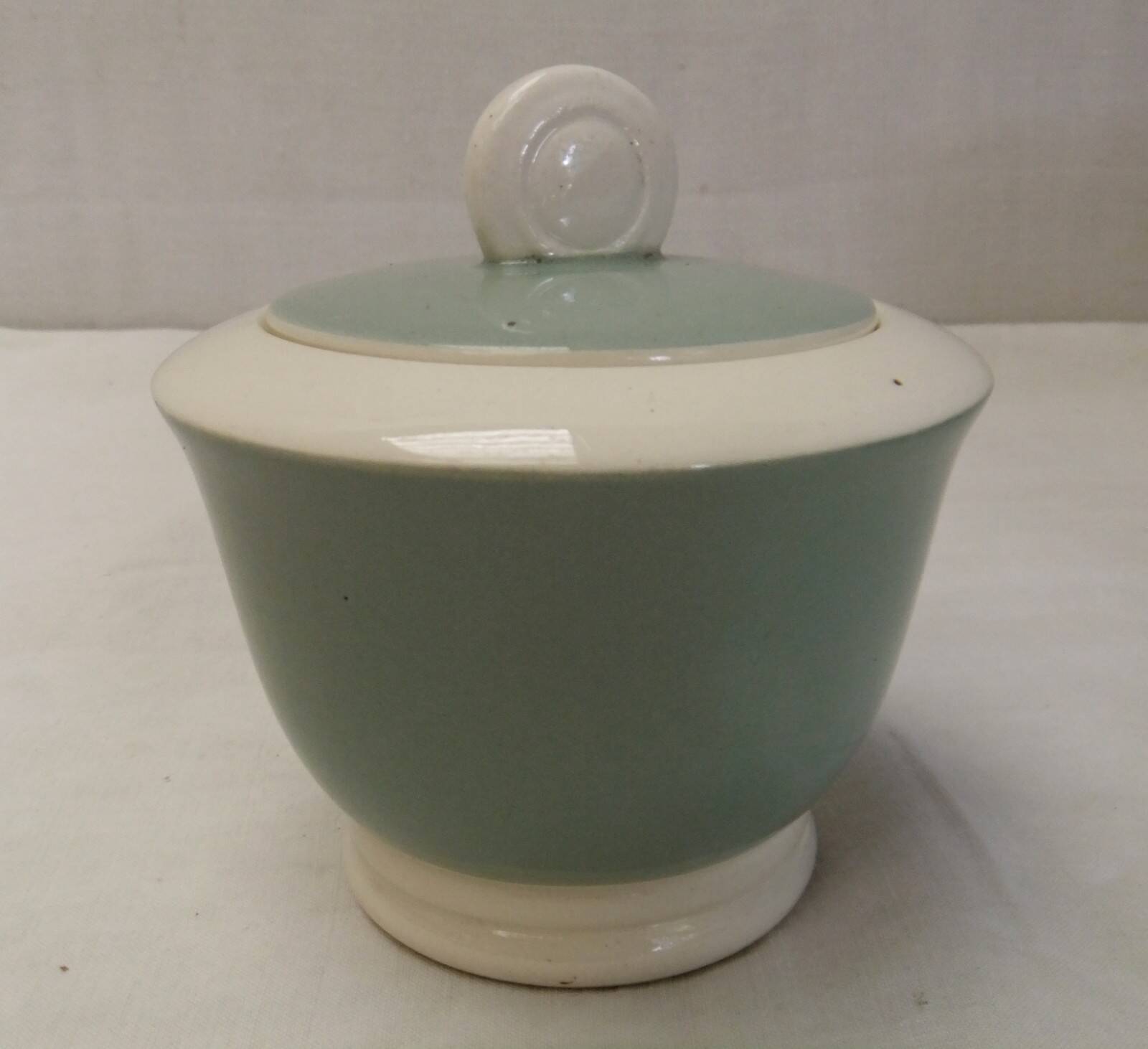 Digoin Sarreguemines almond green vintage Art Deco earthenware coffee set