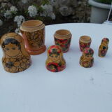 Ensemble de 6 poupées russes vintage