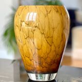 Mouth-blown glass vase.