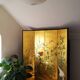 Black and gold lacquered Chinese screen with bird decorations, 4 panels