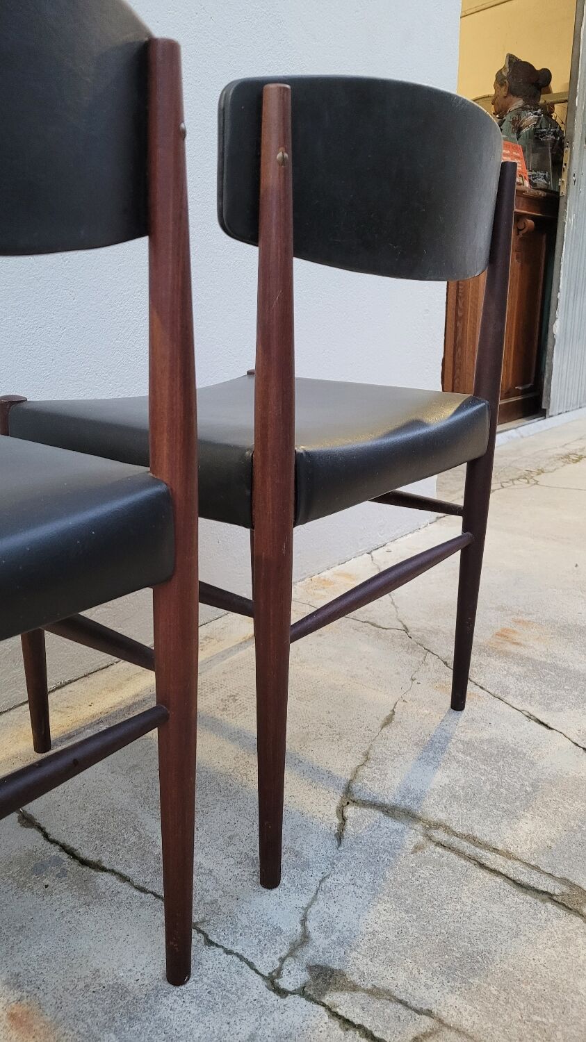 Pair of vintage teak Scandinavian chairs 1950