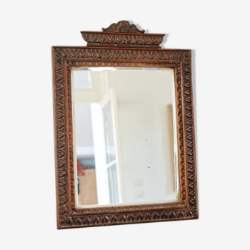 Miroir bois sculpté, art populaire