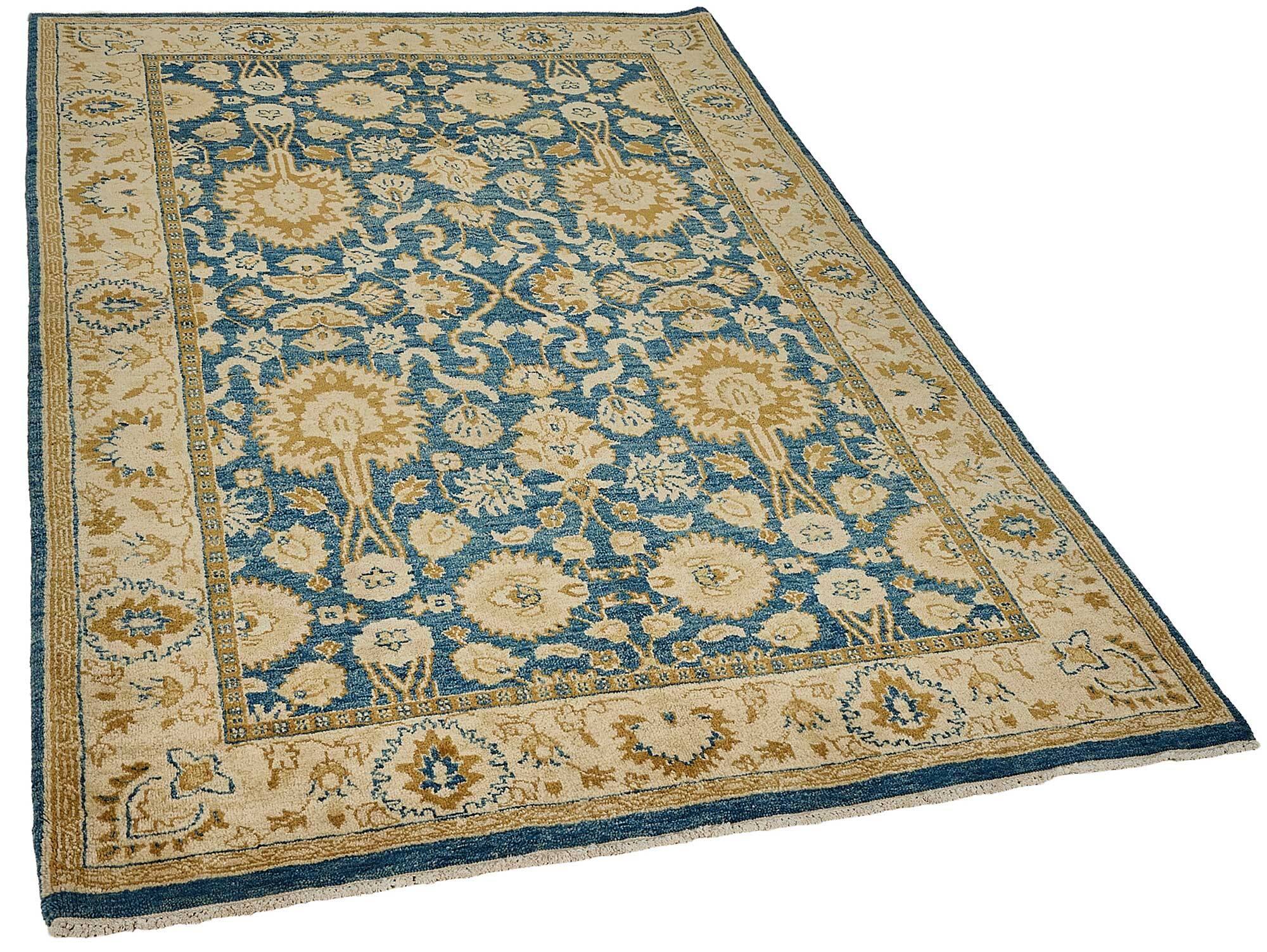 Turkish Handknotted Wool Oushak Rug 140 cm x 208 cm