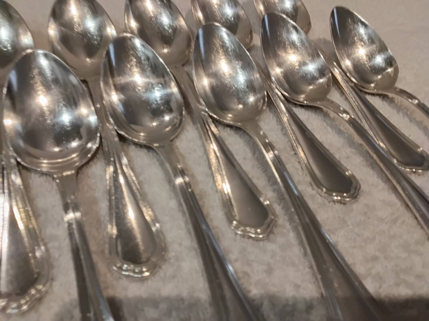 12 silver-plated soup spoons, Christofle goldsmith, Spatours model