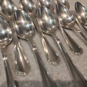 12 silver-plated soup spoons, Christofle goldsmith, Spatours model