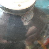 Black hanging lamp in enamelled sheet metal