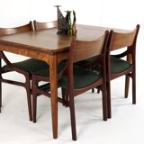 Extendable rectangular dining table in rosewood 'Emmedingen'