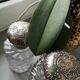 Lot of 2 crystal bottles model bamboo solid silver cap