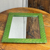 Rectangular wicker mirror