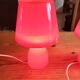 Paire de Lampes Vintage en Opaline Rouge
