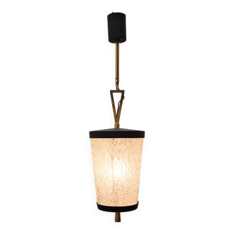 Lustre Maison ARLUS en laiton et verre, 1960