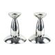 Pair of Chrome Candlesticks, Industrial Minimalist Design, European, 1970s